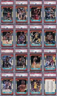 1986/87 Fleer Basketball Complete Set (132) Plus Stickers Complete Set (11) – All Graded PSA NM-MT 8 or Higher!